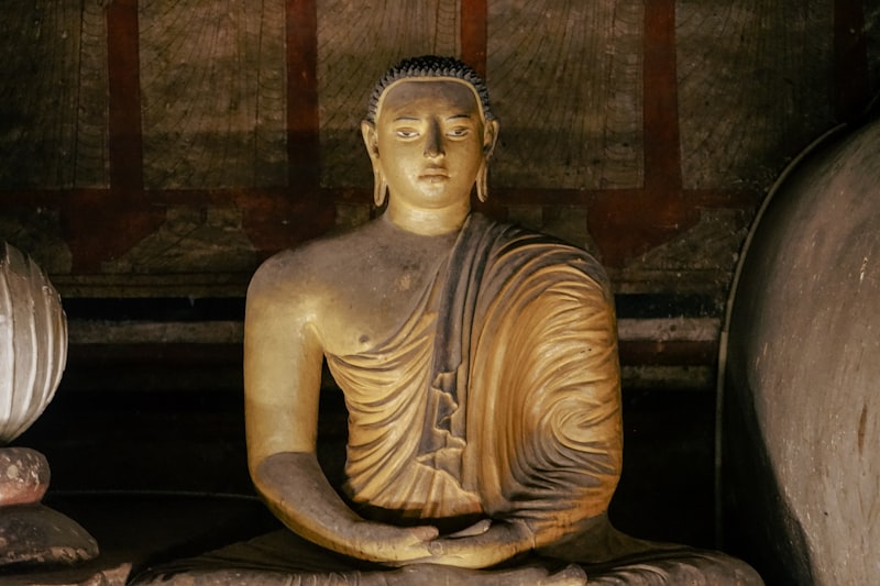 The 14-metre reclining Buddha statue in Cave 1 of Dambulla