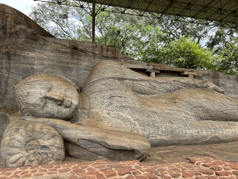 Ruins of the Royal Palace of King Parakramabahu showing thick brick walls rising multiple storeys